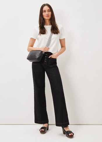 Phase Eight Magsie Wide Leg Jeans Black Canada | XAYNUZ-367